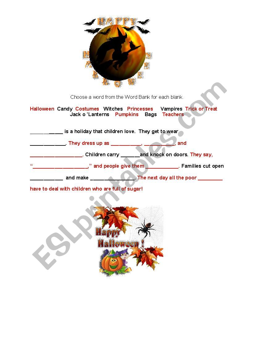 Halloween Oh Boy! worksheet