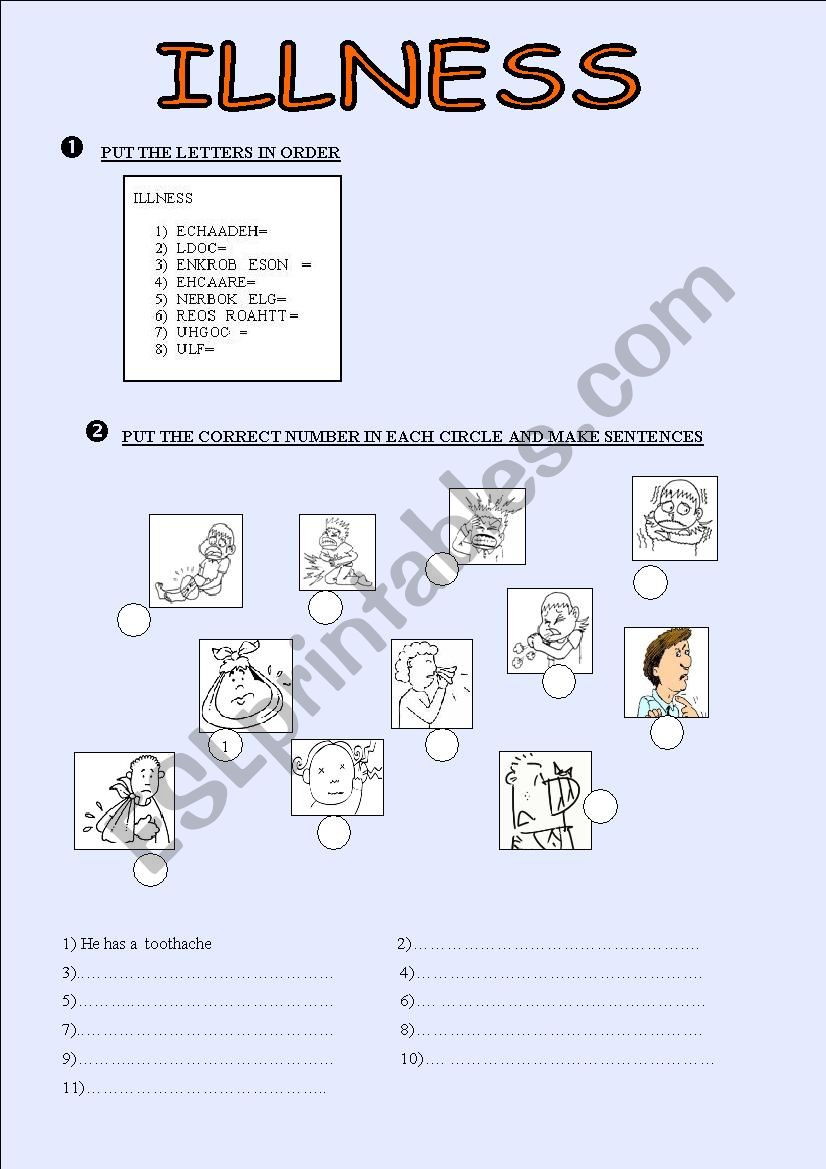 illness worksheet