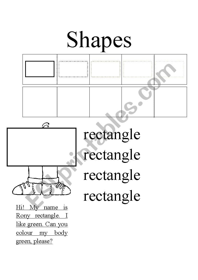 Shapes - Rectangle worksheet