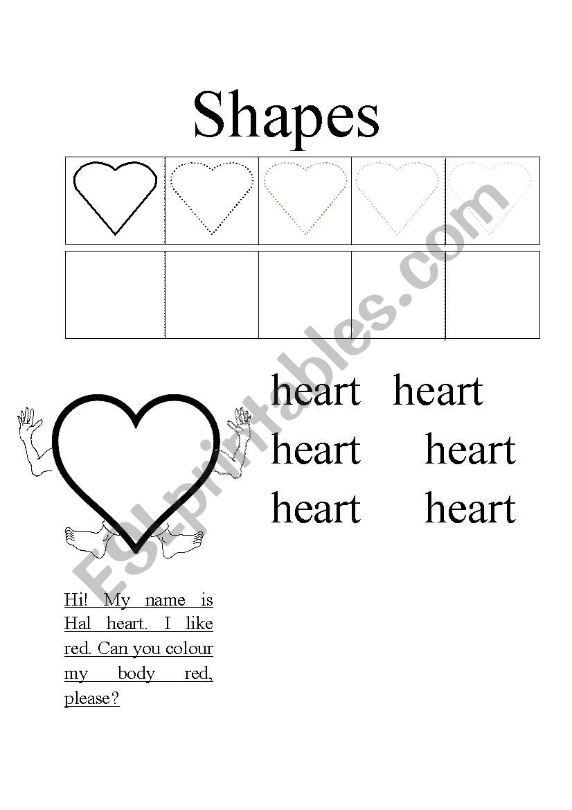 Shapes - Heart worksheet