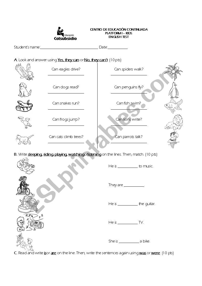 BASIC QUIZ FOR KIDS worksheet