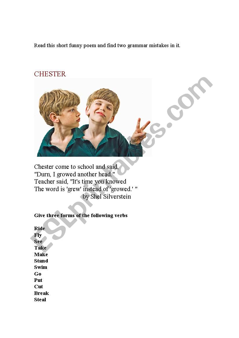 Grammar Mistakes worksheet