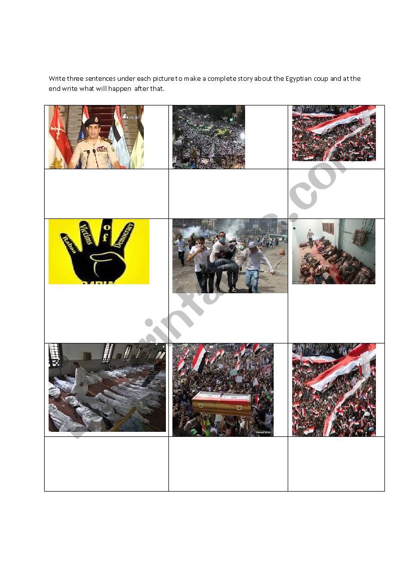 Egyptian coup story worksheet