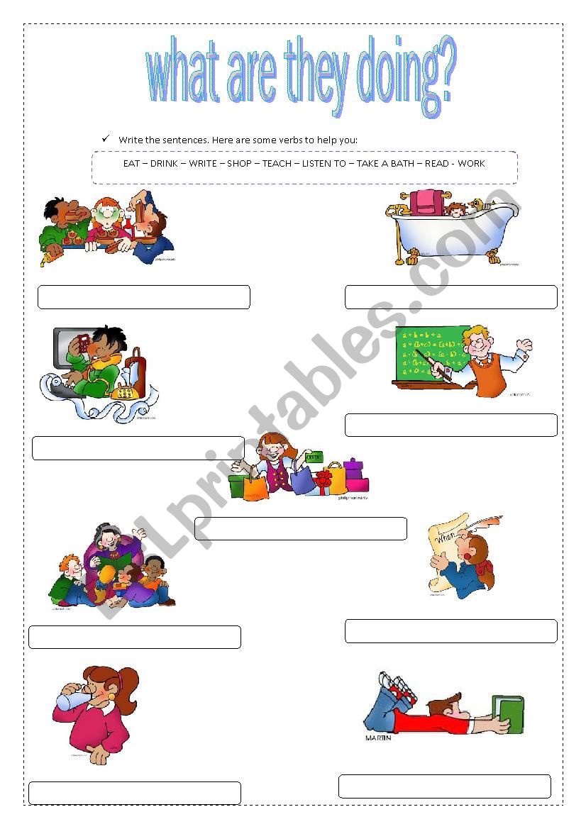 What are they doing? worksheet