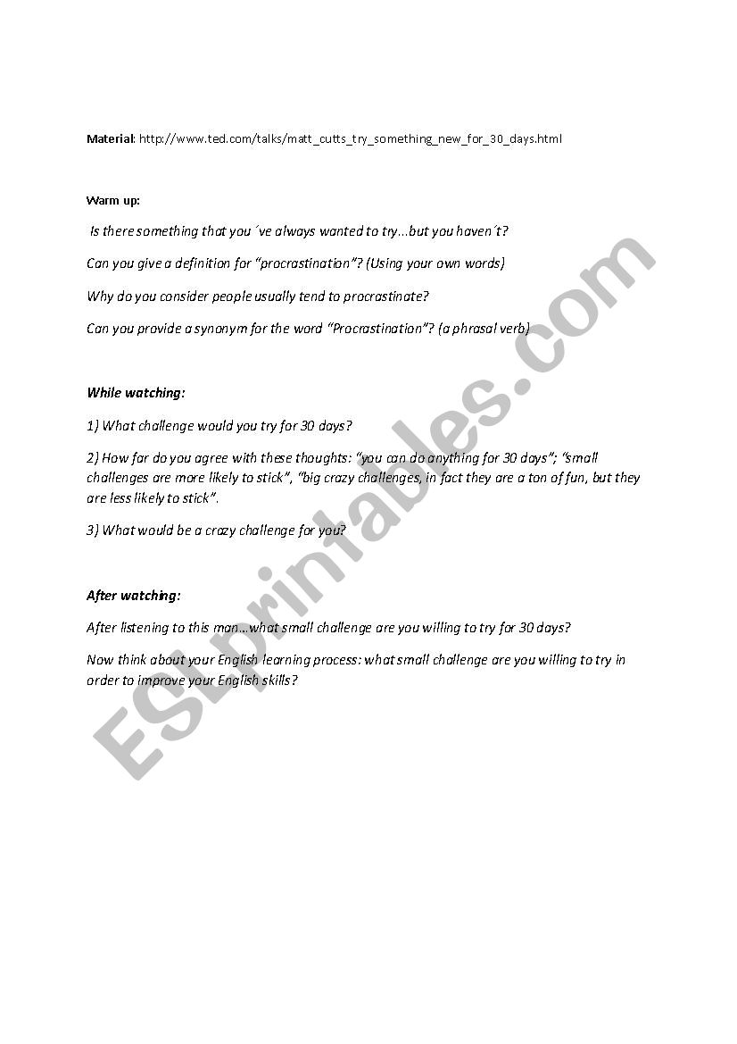 Conversation topics worksheet