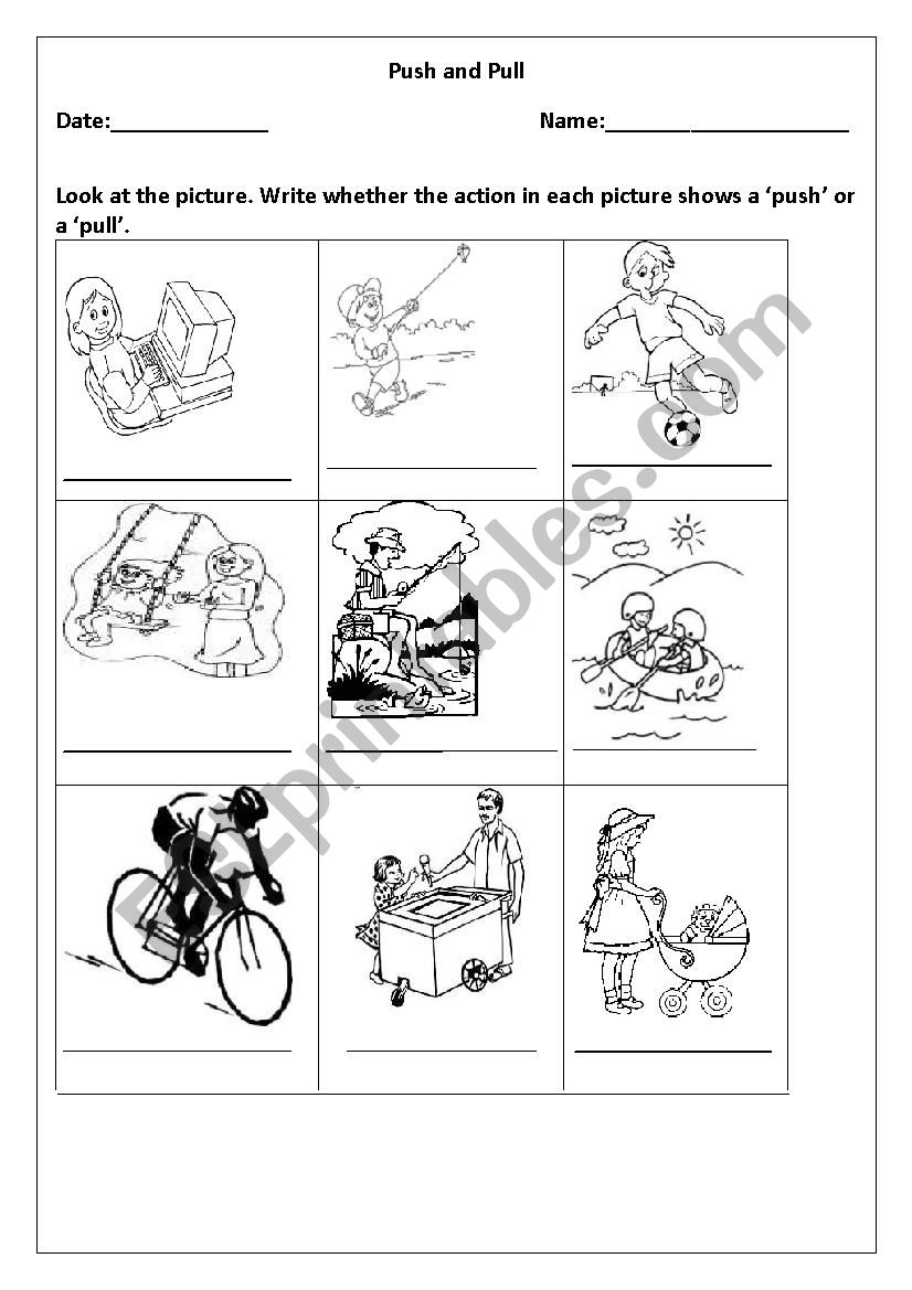 Identifying Push Vs Pull ESL Worksheet By Payalmehrotra