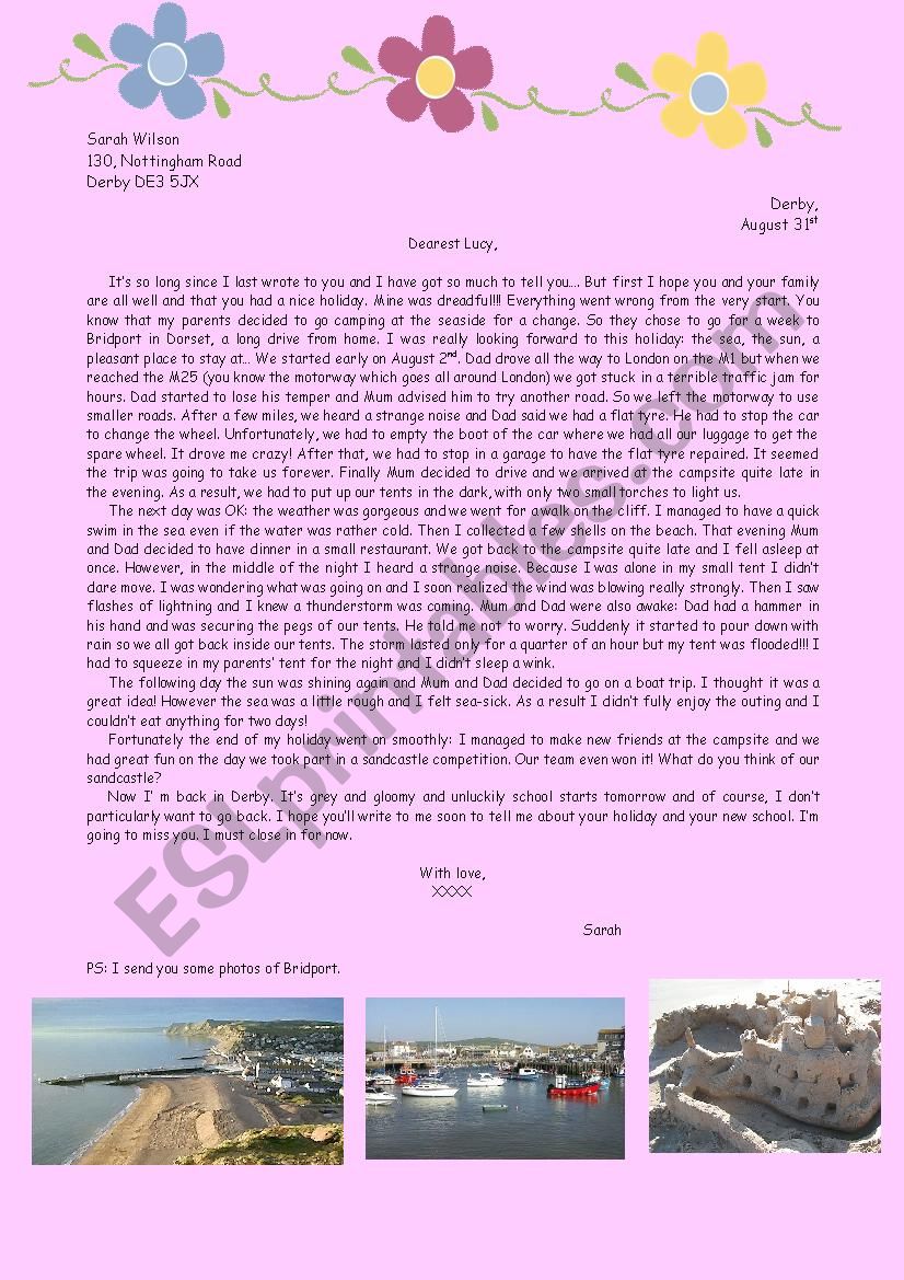 SarahÂ´s holiday worksheet