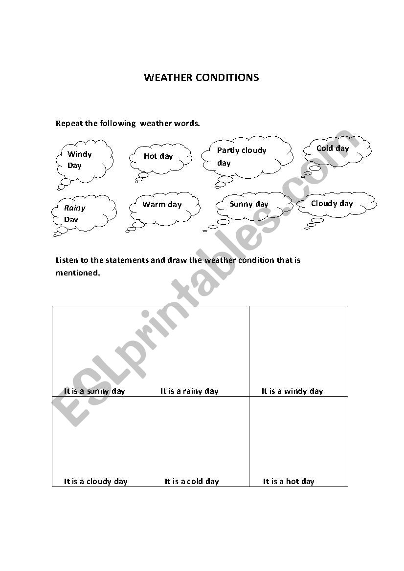 Weather Conditions Second Grade