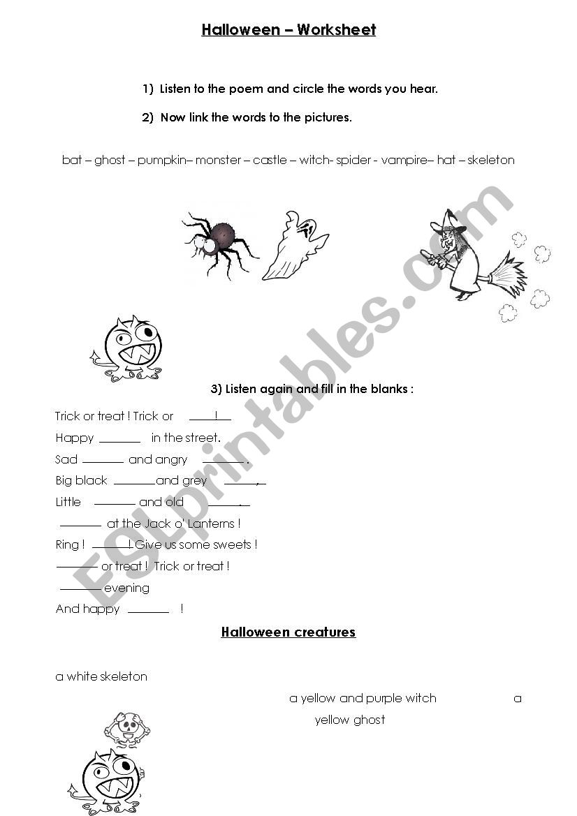 Halloween worksheet