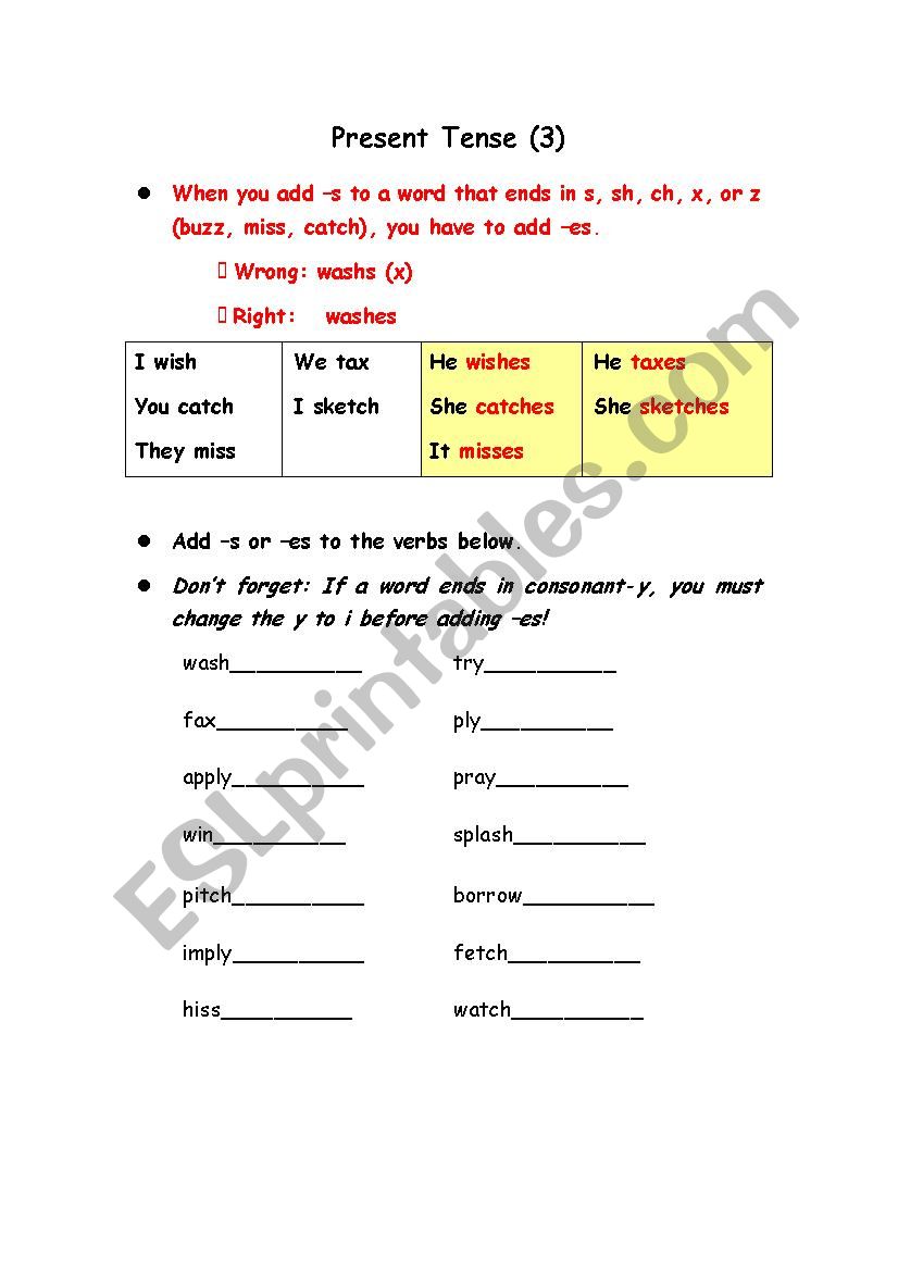 Present Simple Tense Practice 3