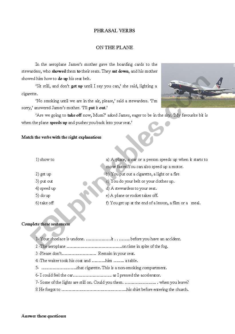 Phrasal Verbs worksheet