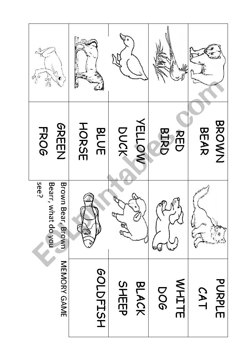 Brown bear, brown bear MEMORY GAME