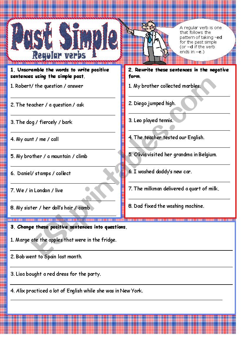 Past Simple - Regular verbs worksheet