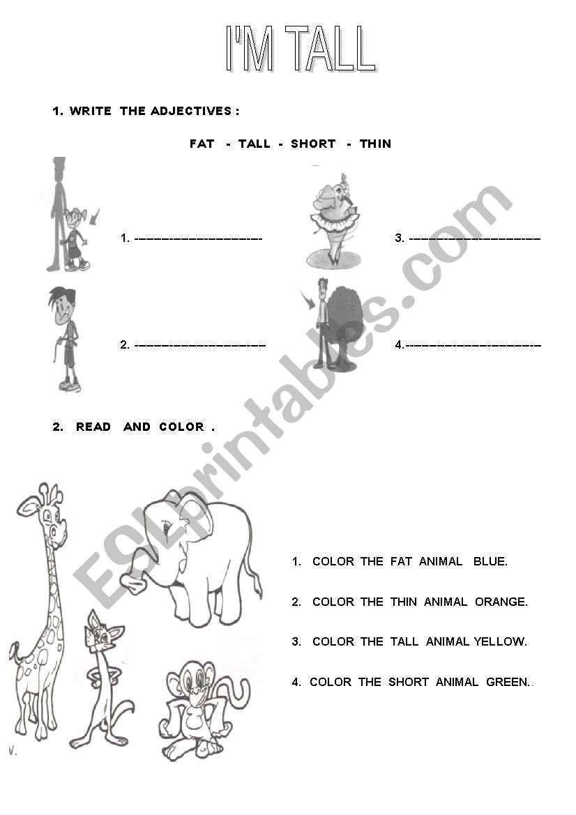 ADJECTIVES worksheet