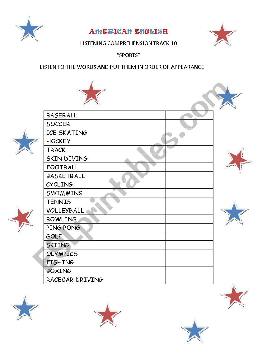 dictation worksheet