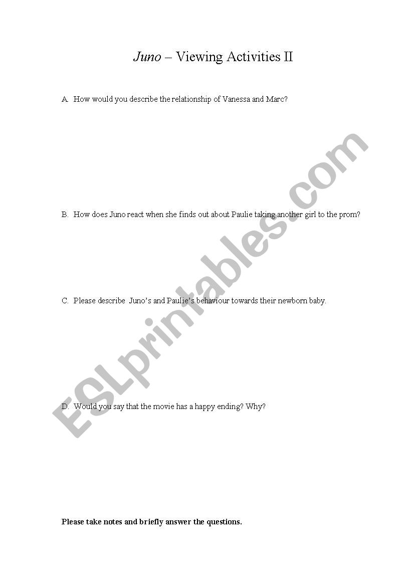  Juno Viewing questions worksheet