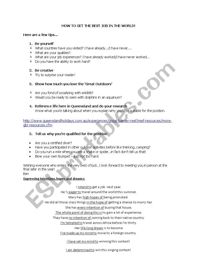 Australiaâ€™s best job in the world competition 2014!