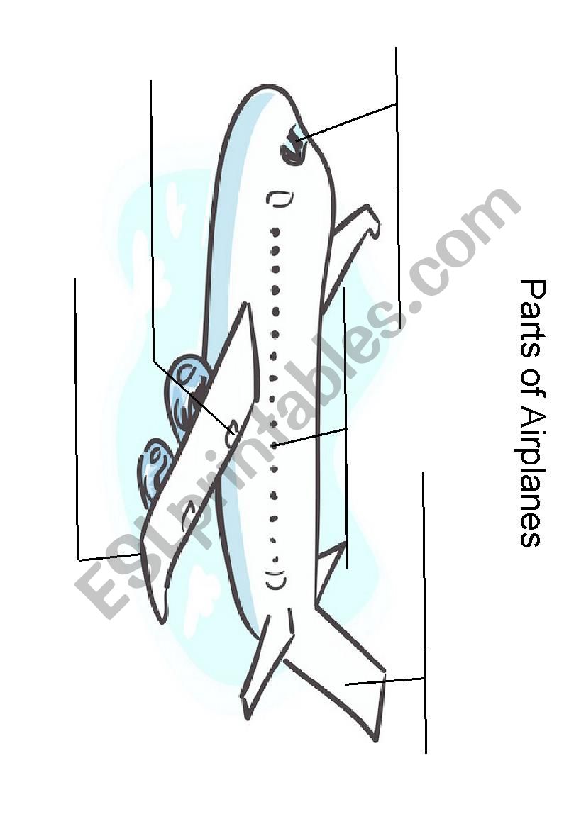 Parts of an Airplane worksheet