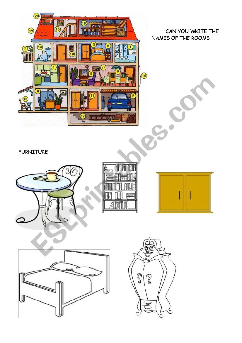 rooms worksheet