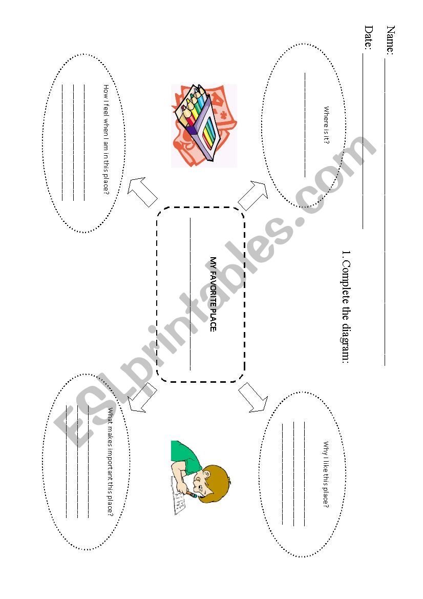 My favorite place worksheet
