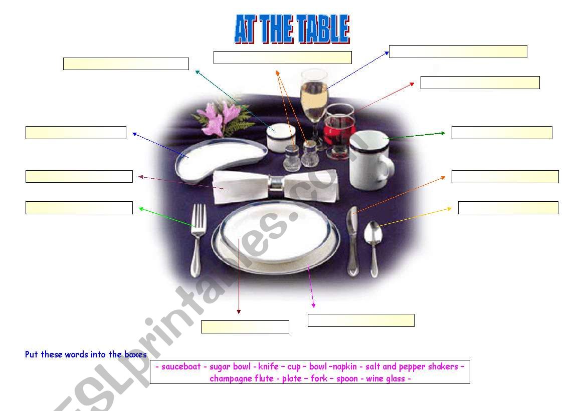 At the Table worksheet