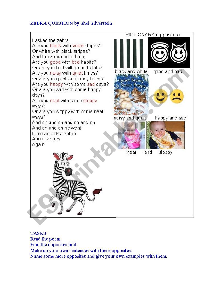 ZEBRA worksheet