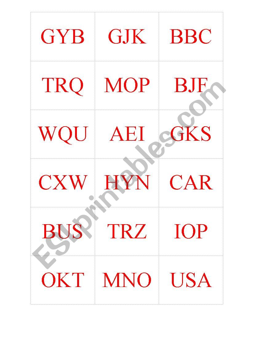 bingo the alphabet worksheet