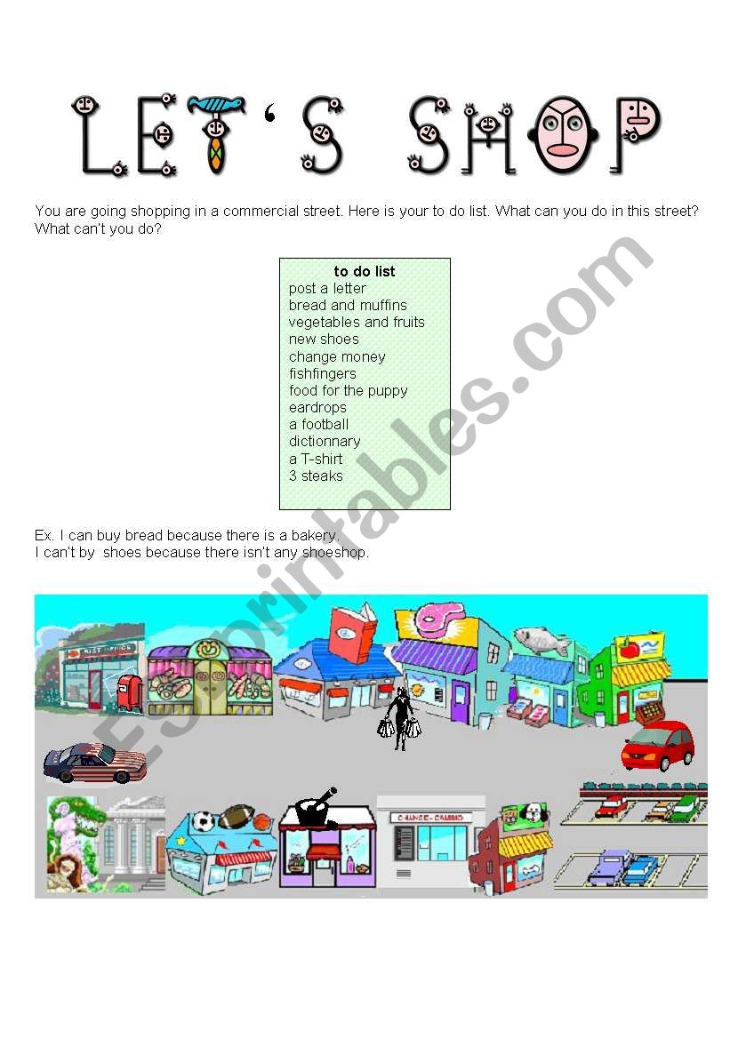 SHOPPING worksheet