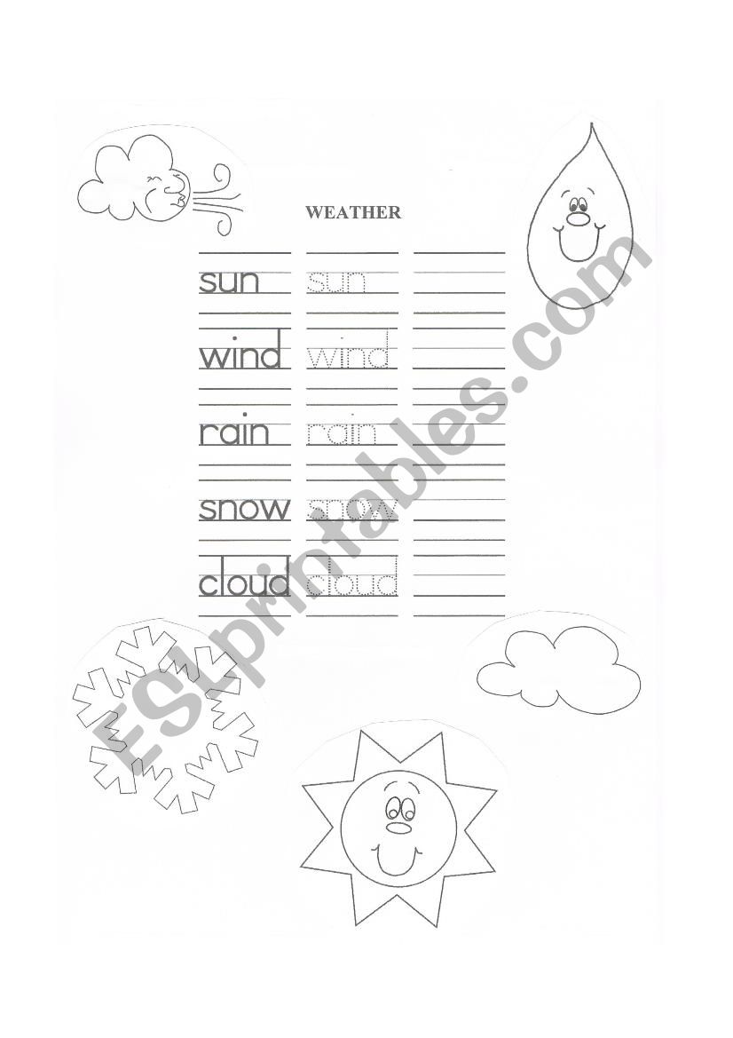 weather vocabulary with picture matching