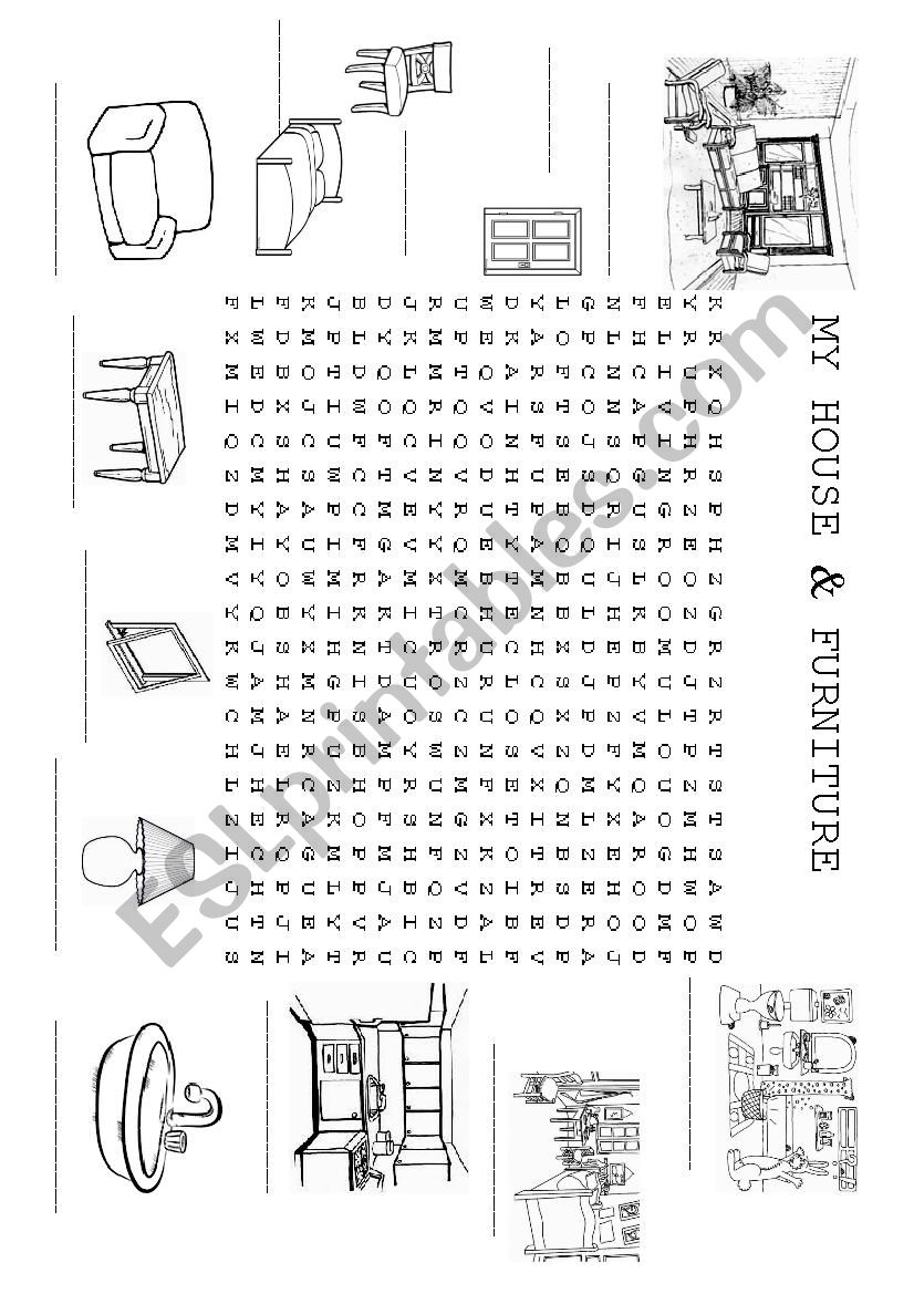 FURNITURE WORDSEARCH worksheet