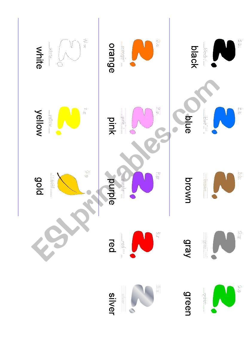 colours worksheet