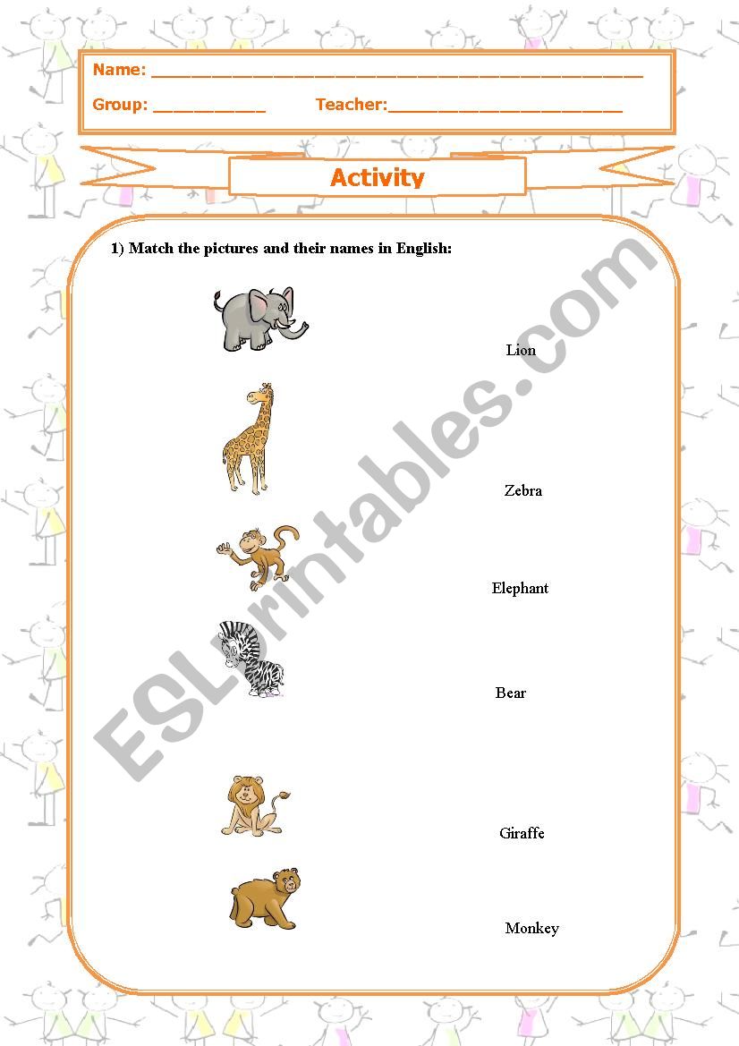 Animals worksheet