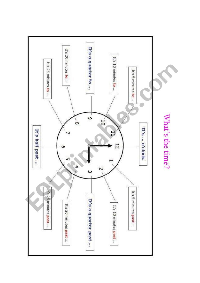 Whats the time? worksheet