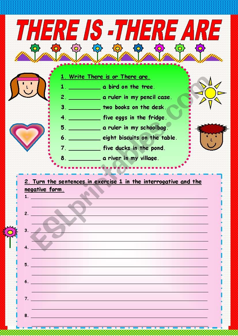 There is - There are - ESL worksheet by aristea25