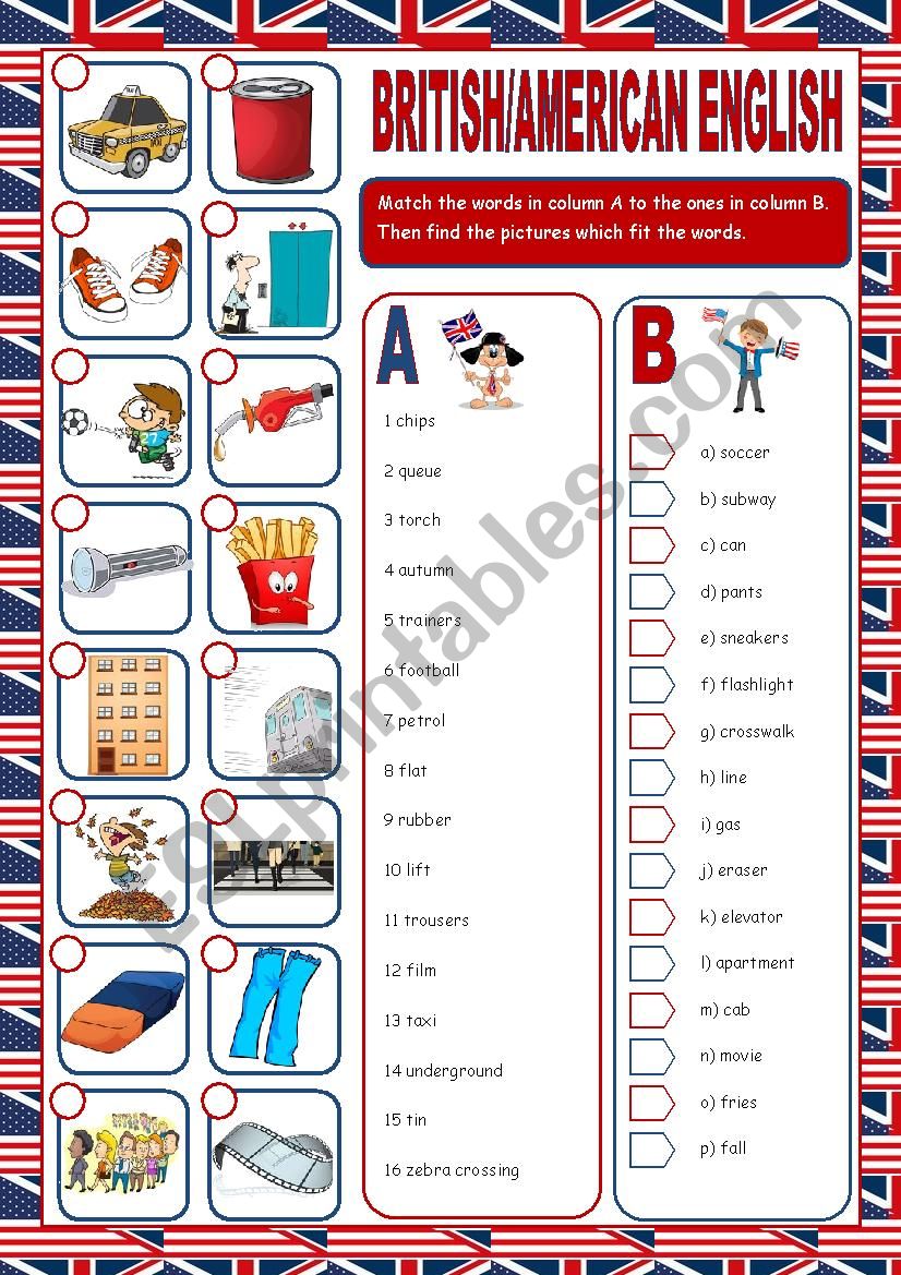 British/American English (Matching)