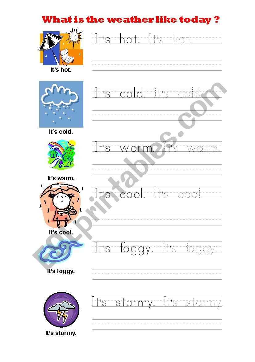 weather writing worksheet