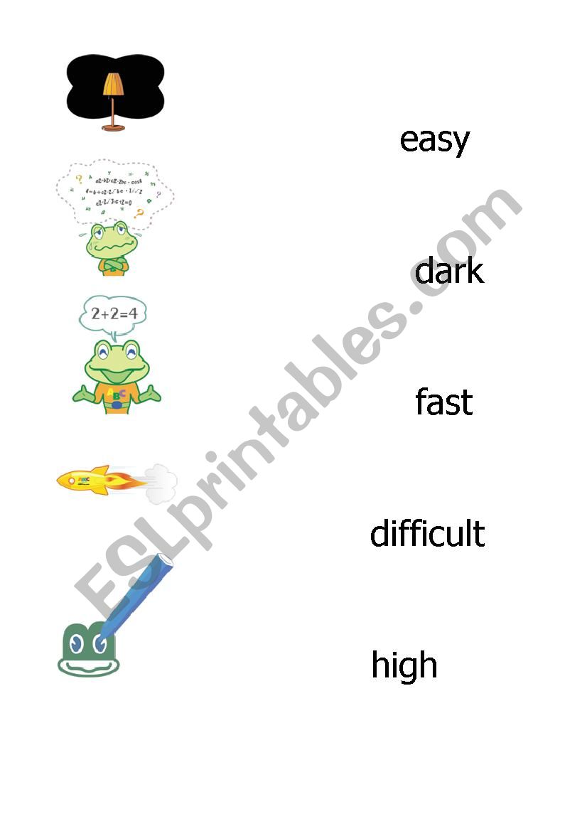 match the adjectives worksheet