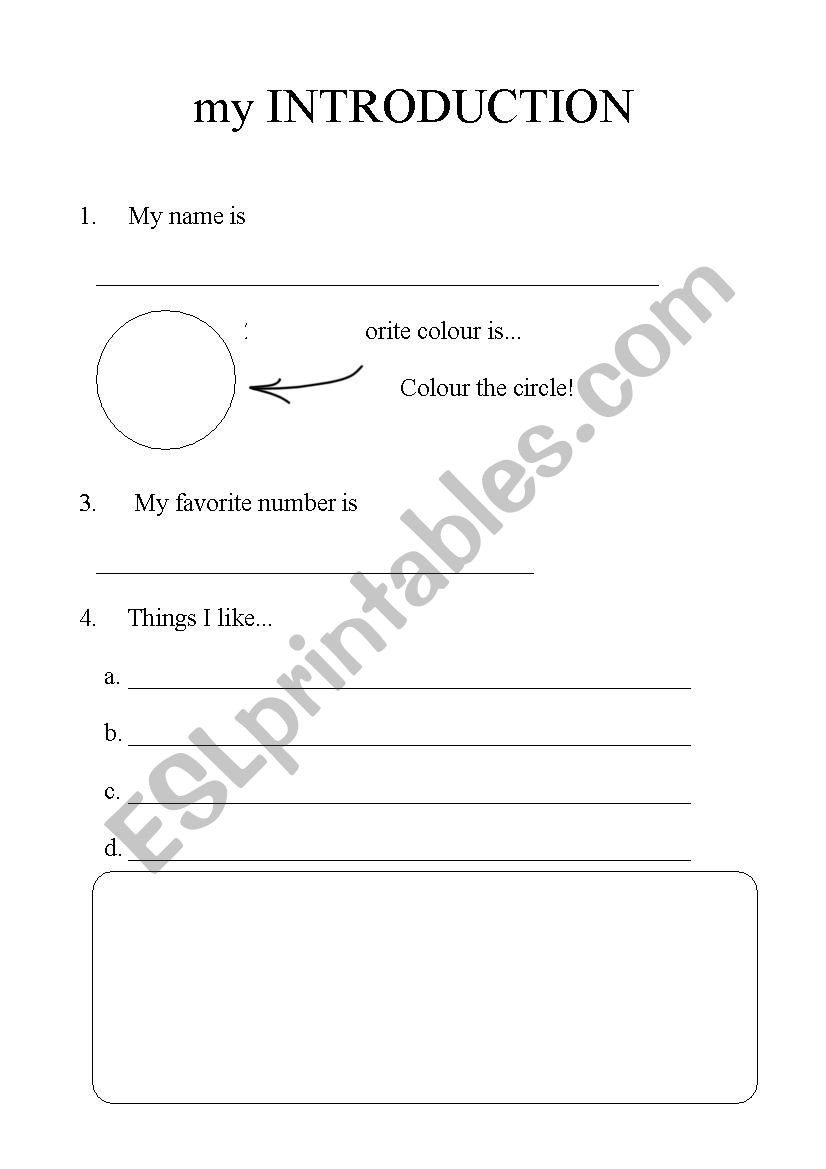 Introductions  worksheet