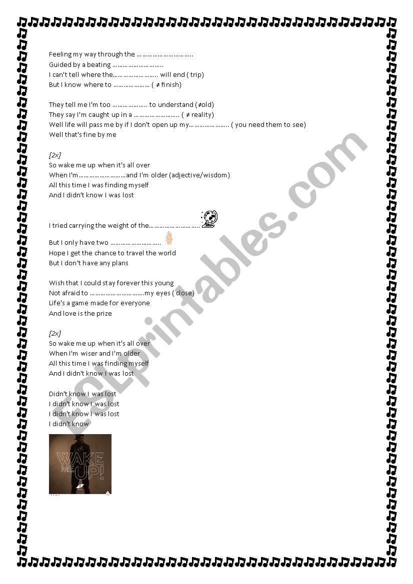 clip wake me up worksheet