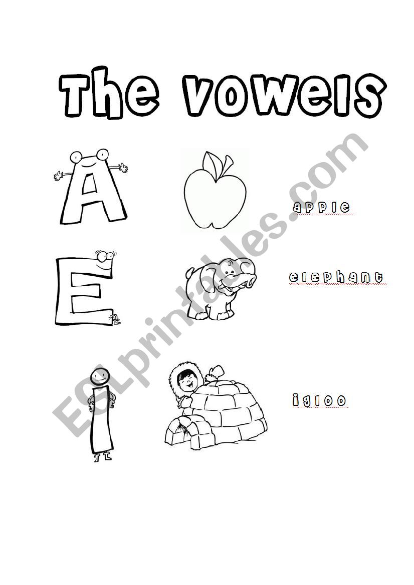 The vowels worksheet