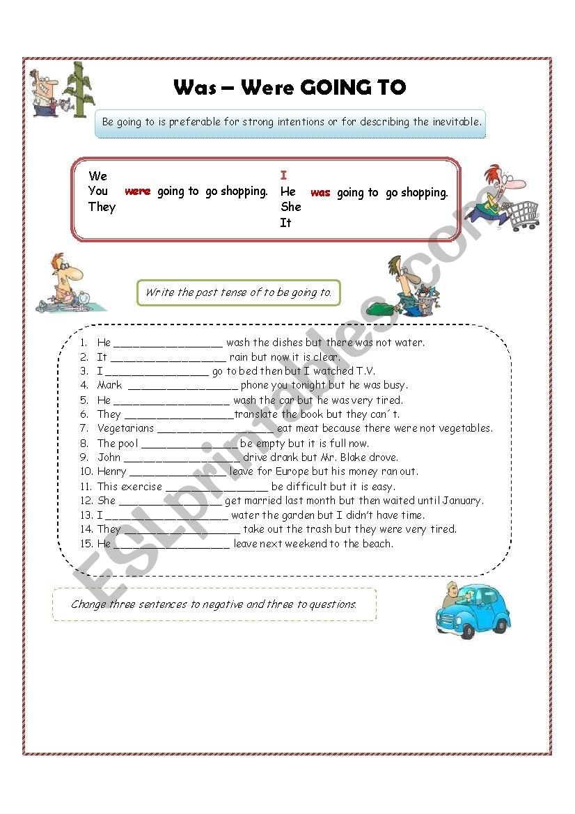 Going to past (was-were) worksheet