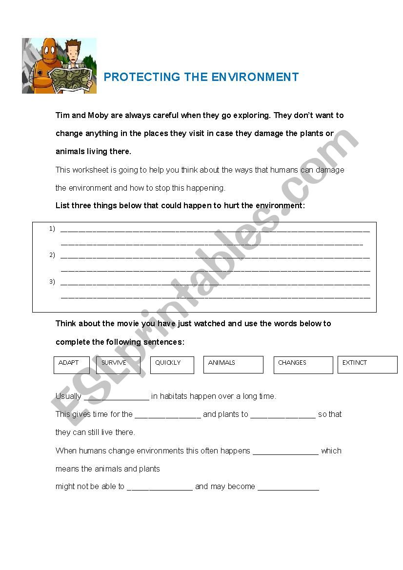 protecting enviroment worksheet