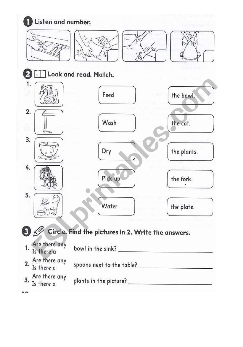 house chores  worksheet