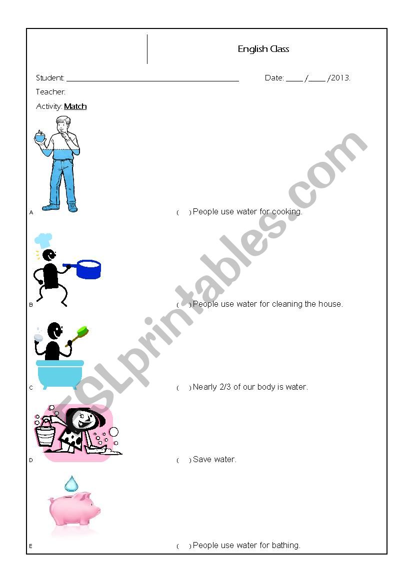 Activity based on the use of water