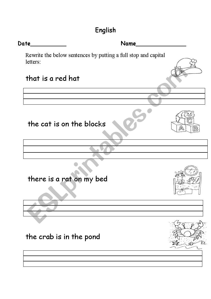 Capitalization worksheet