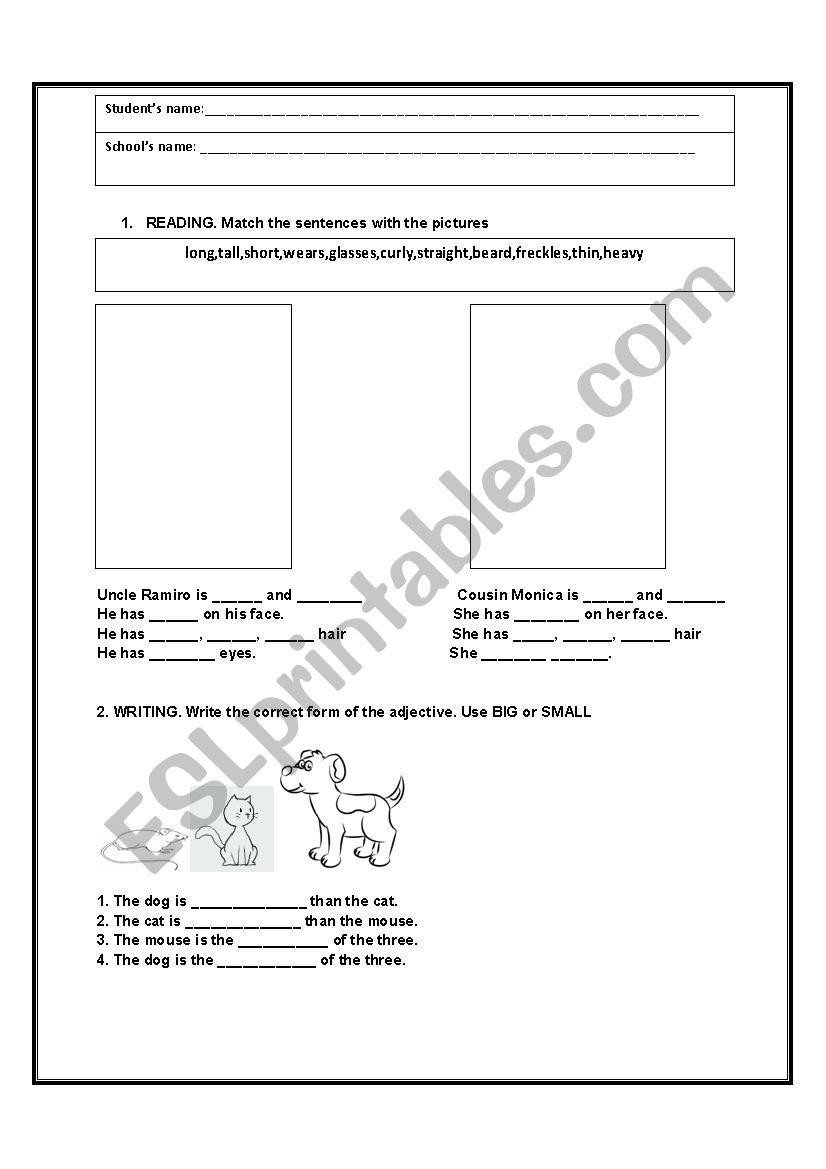Describing People worksheet