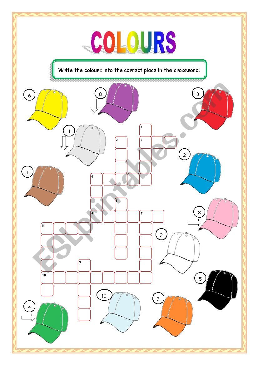 Colours Crossword worksheet