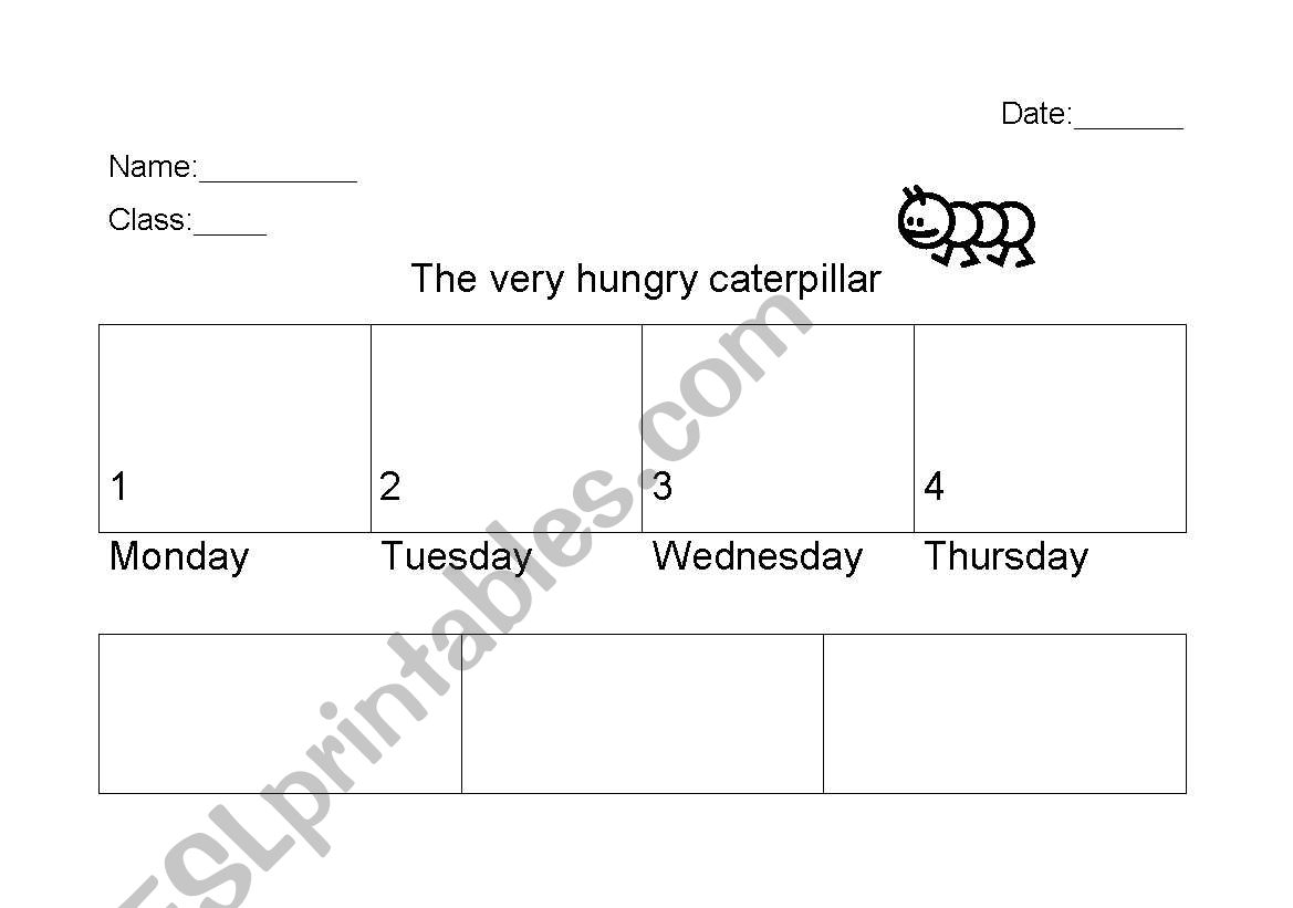 The very hungry caterpillar worksheet