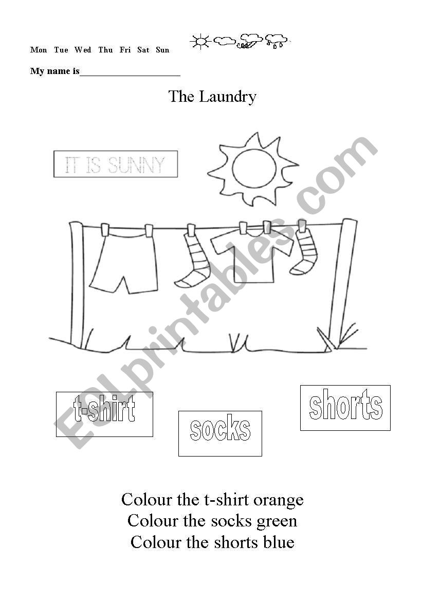 THE LAUNDRY worksheet