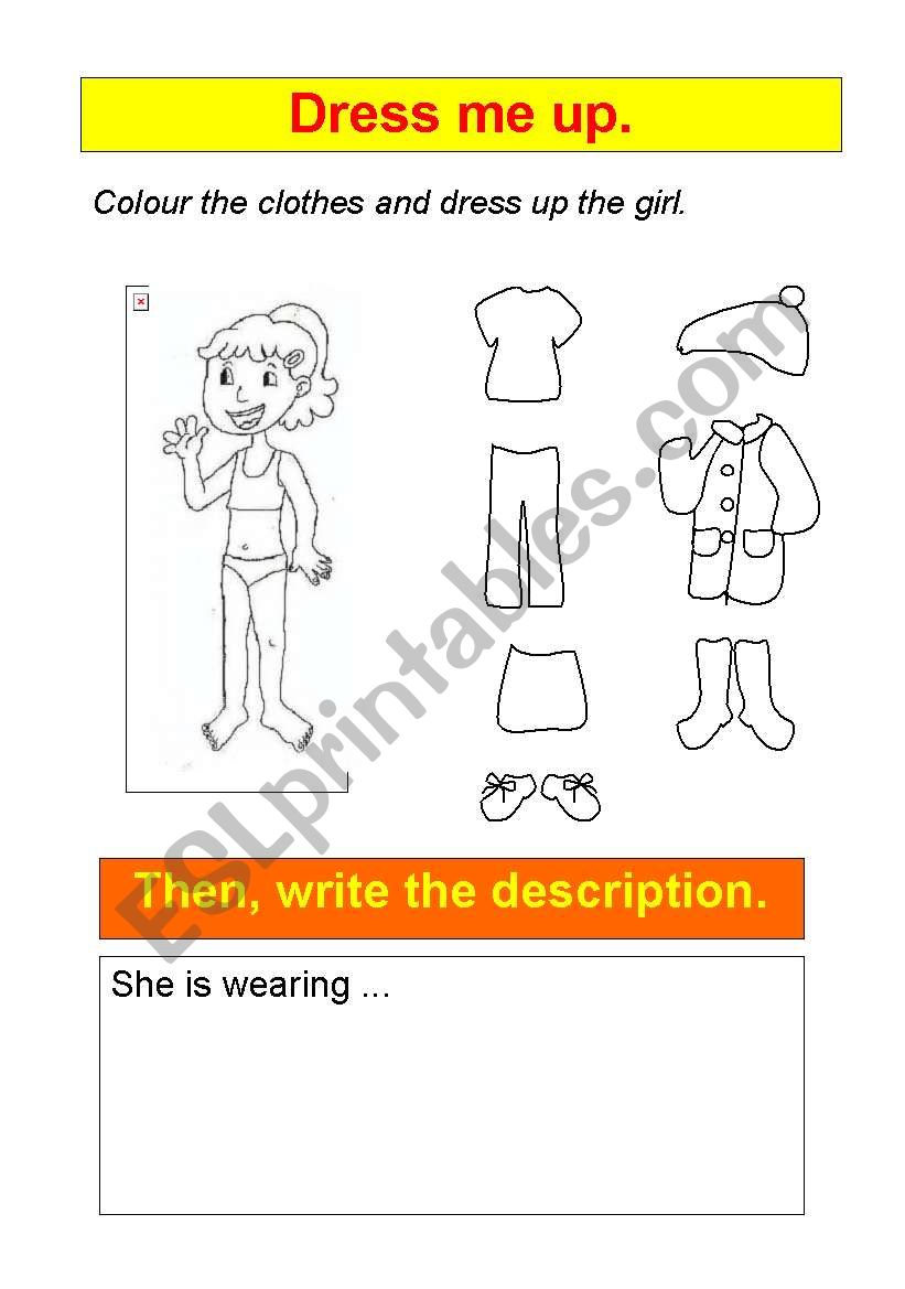 Dress Me Up Esl Worksheet By Pragundez